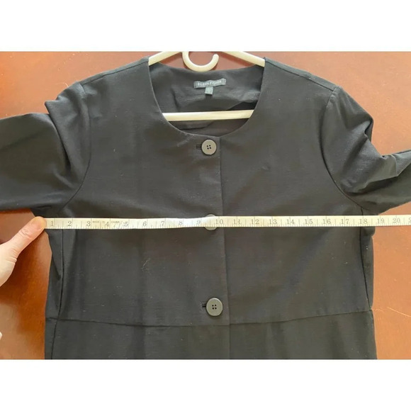 Eileen Fisher  Black Three Button Cardigan Jacket Career Size Small - Picture 10 of 14